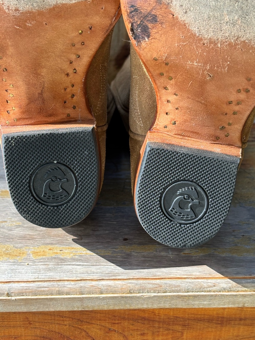 JRC & Sons Bootmakers Nancy Sand Suede Snip Toe Tall Western Boots Size 7B - Picture 14 of 16